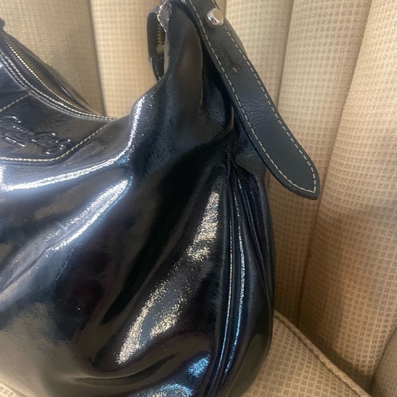Dooney & Bourke Patent Leather Black Hobo Bag - Picture 6 of 10